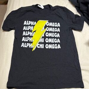 Alpha Chi Omega Black T-Shirt with Yellow Graphic
